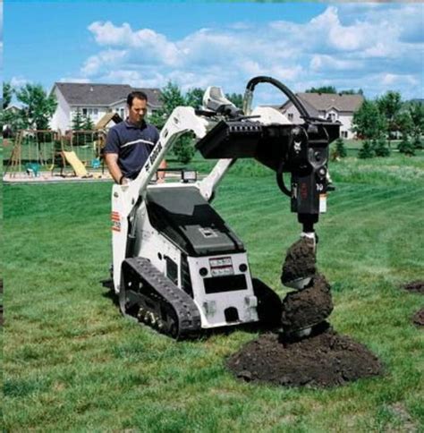 skid steer rental hole digging|power post hole digger rental.